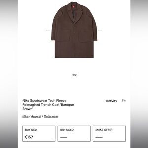 Nike Trench Coat Brown